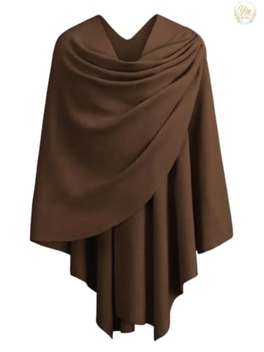 Elegant Women's Cross Front Poncho Shawl Wrap in Soft Viscose Blend